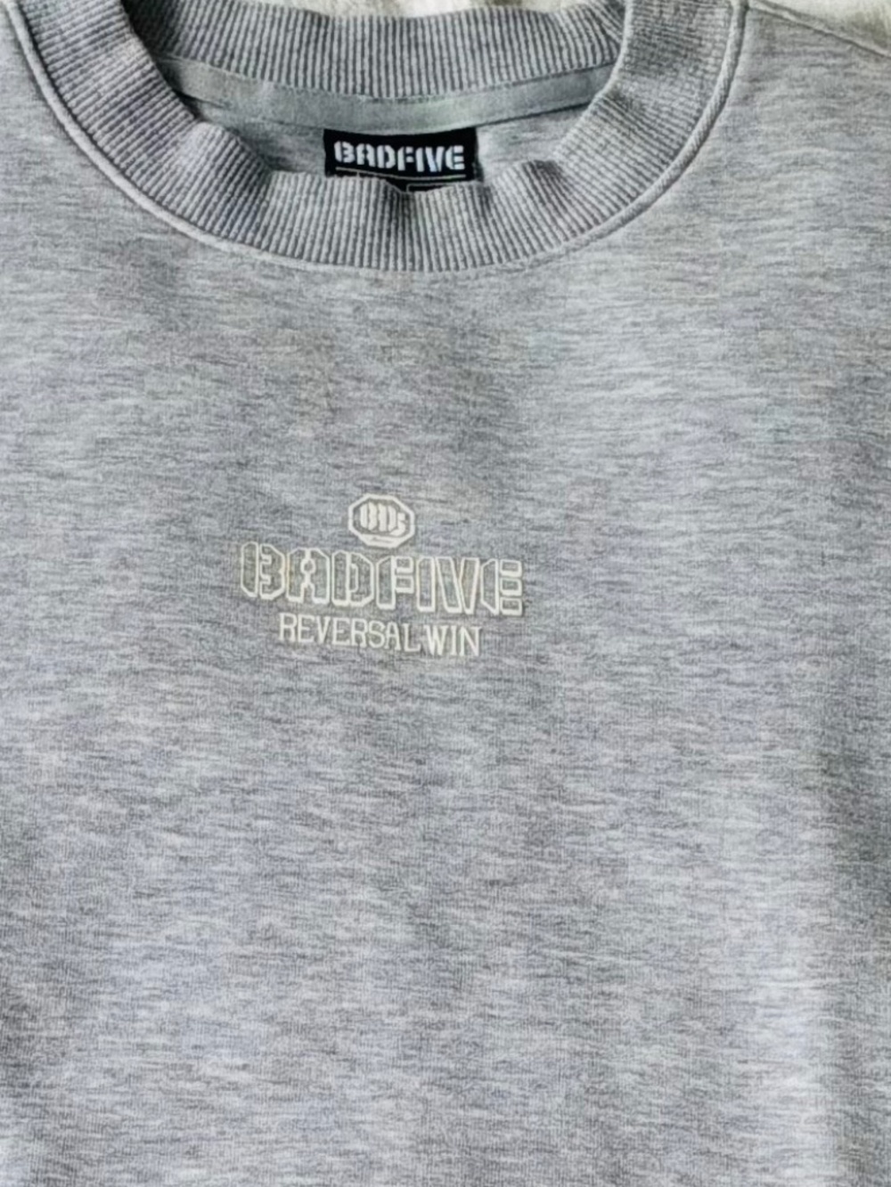 Li-Ning BADFIVE “Reversal Win” Size Small Heather Grey Crewneck Sweatshirt